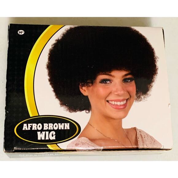 Costume Deluxe Natural Looking Dark Brown Afro Wig Unisex One Size Washable - Picture 1 of 8
